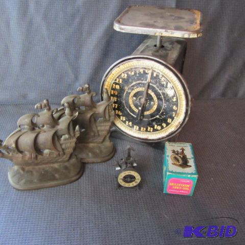 lot 104 image: Brass Bookends, Scale