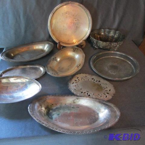 lot 128 image: Silver Plate Dishes