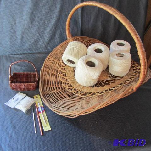 lot 144 image: Baskets, Thread, Beads