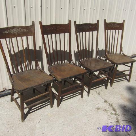 lot 11 image: Spindle Back Dining Chairs