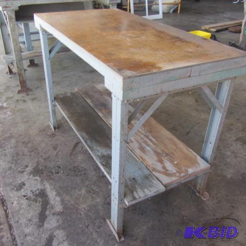 lot 6 image: Metal Workbench, Wood Top