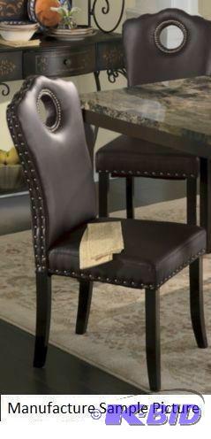 Nailhead Dining Chair - Brown like leather - ...