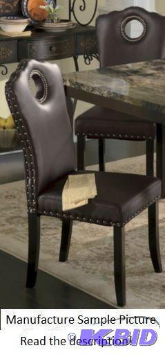 Nailhead Dining Chair - Brown like leather - ...