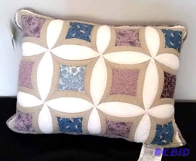 Nostalgia Quilted Decorative Purples, Blues and Greens.Pillow.  Matches #11 19 x 14