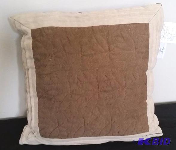 JCP Home.  Micro-Suede Feel Chocolate and Tan Decorative Pillow.  16 x 16  No Tags.