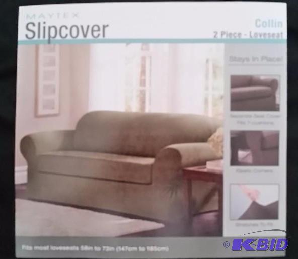 Maytex 2 Piece Stretch Love seat  Slipcover. Sage Green  Fits most Love seats 58 to 73 Still in Package.