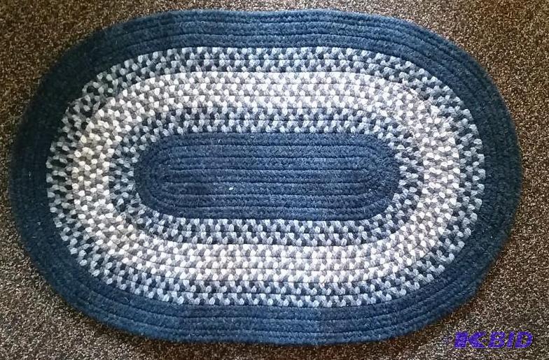 Large Braided Rug.  Different Shades of Blues.  34 x 22  No Tags.  Not used.