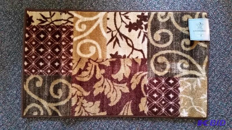 JCP Home Rug Browns, and Deep Reds Floral motif.  Size 34 x 20  Still has tags