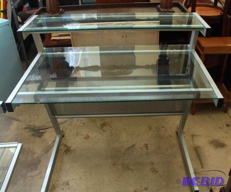 Glass topped desk