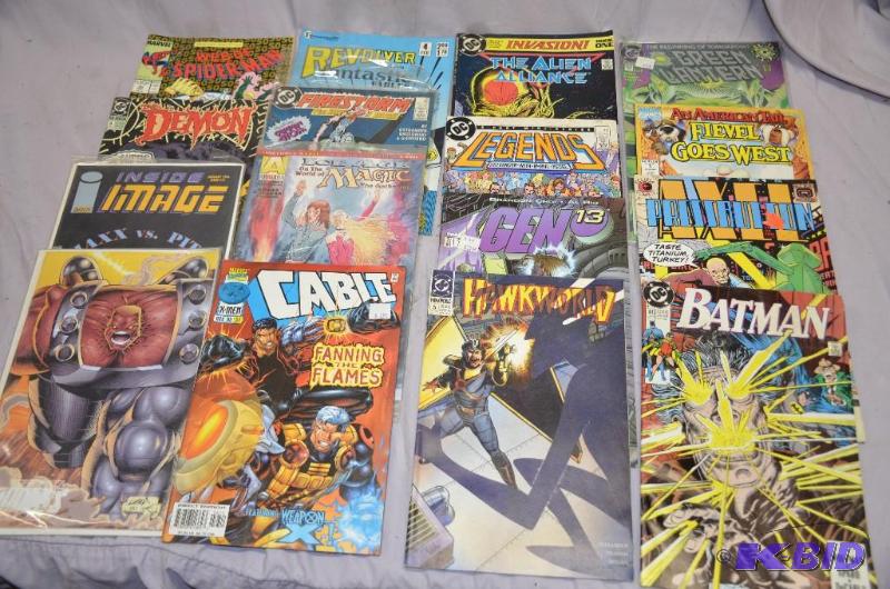 lot 101 image: Lot of DC, Marvel, and Mad Cover site comic b...