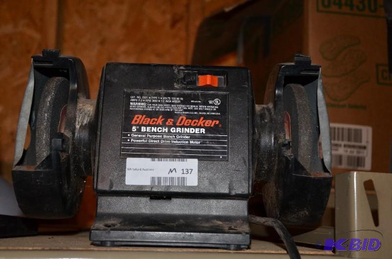 lot 137 image: Black and decker 5" bench grinder,volts ...