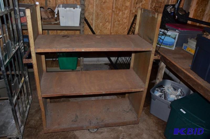lot 140 image: rolling metal cart 46x19x58"...