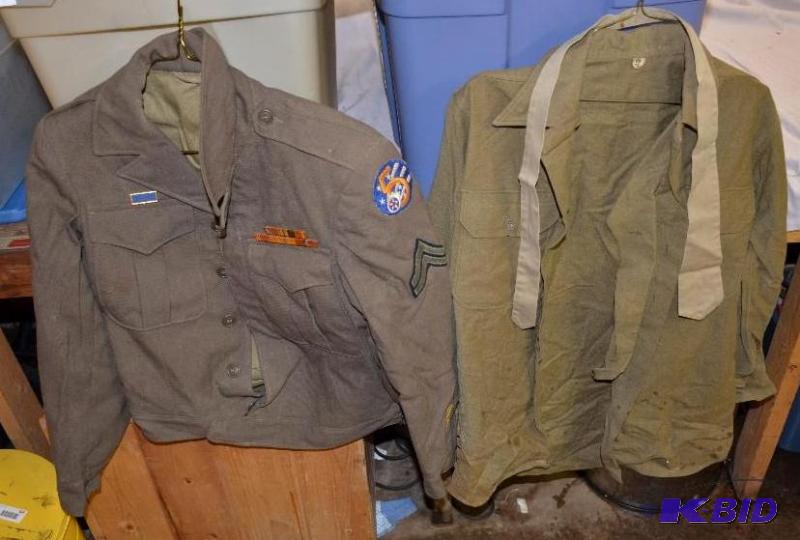 lot 156 image: WORLD WAR II Uniform with patches and pins as...