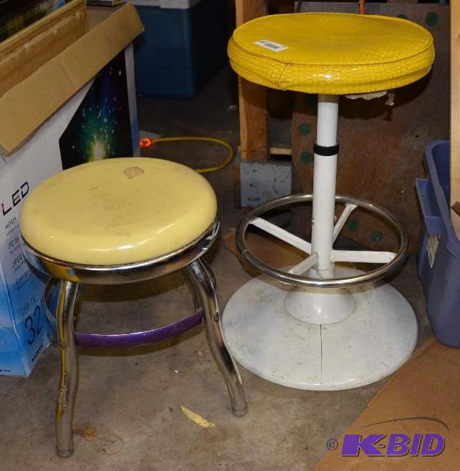 lot 170 image: Eames area Stools- Cosco&nbspStool with yell...
