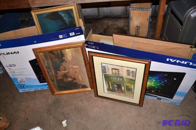 lot 174 image: 2 boxes of artwork, antique, &nbspvintage an...