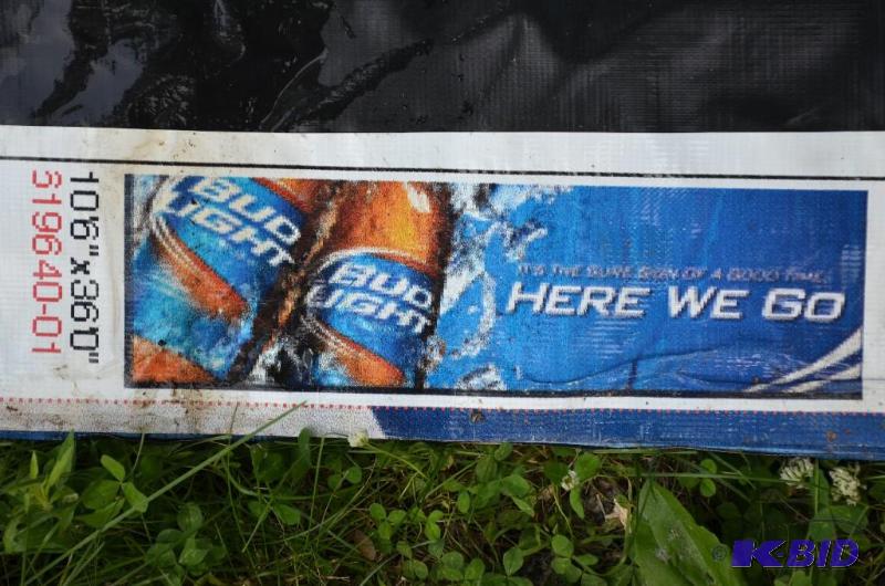 lot 251 image: Bud Light beer sign 36 feet by 10.5 feet...