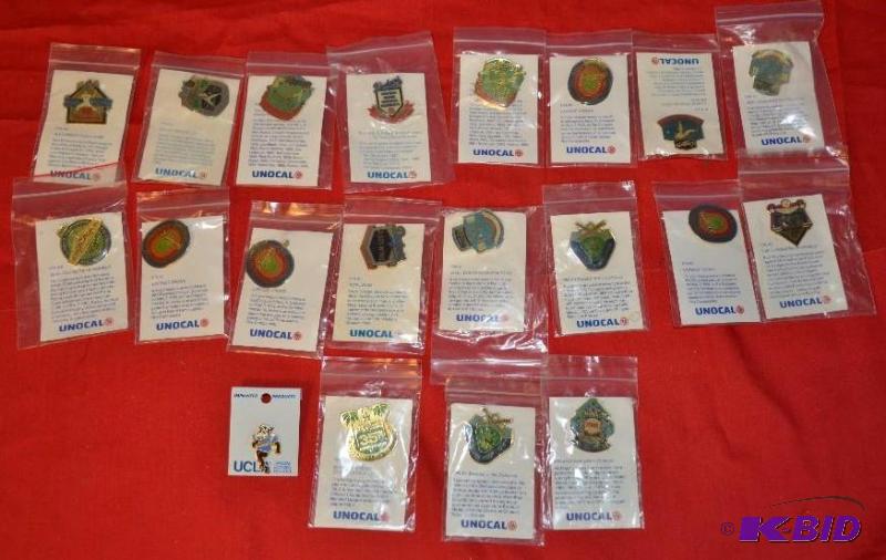 lot 60 image: Unocal pins including Dodgers, Baseball in th...