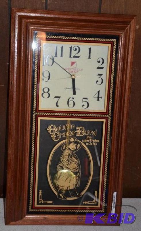 lot 66 image: Nabisco Biscuit Co. Quartz Pendulum clock 25&...