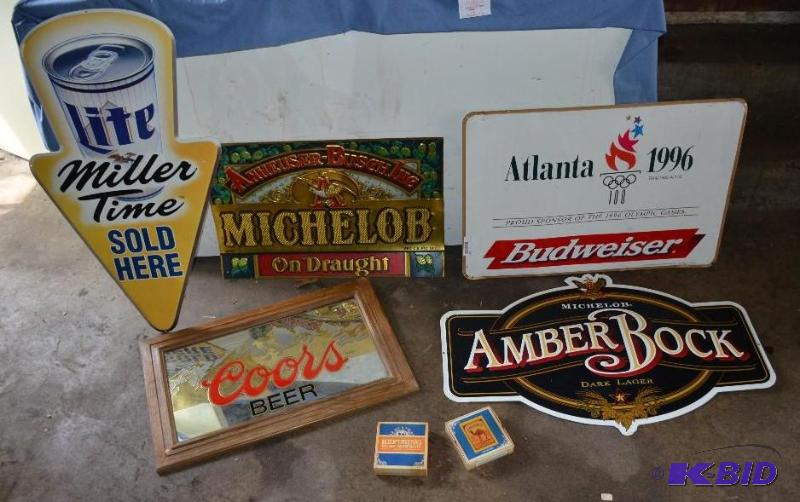 lot 69 image: Beer signs- Anheuser Busching (18&quotx28&qu...
