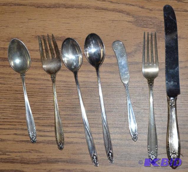 lot 71 image: Antique Sterling silver utensils, please insp...