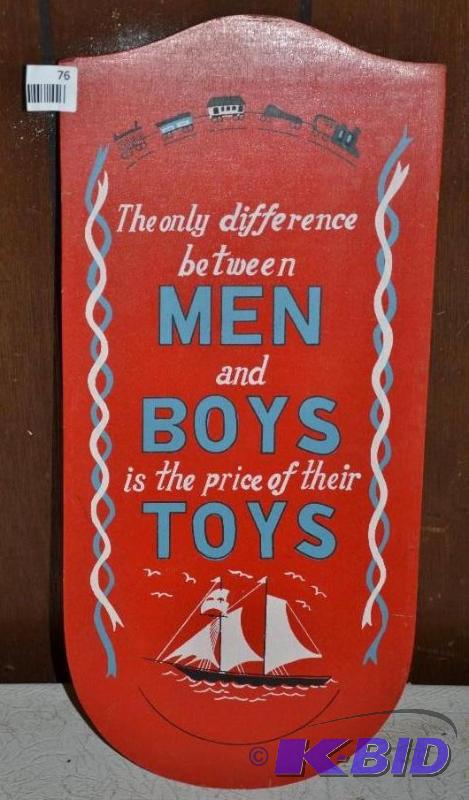 lot 76 image: &quotThe Only Difference Between Men And Boy...