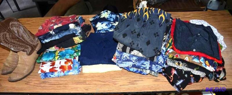 lot 81 image: Lot of Hawaiian shirts and mis. clothes and c...