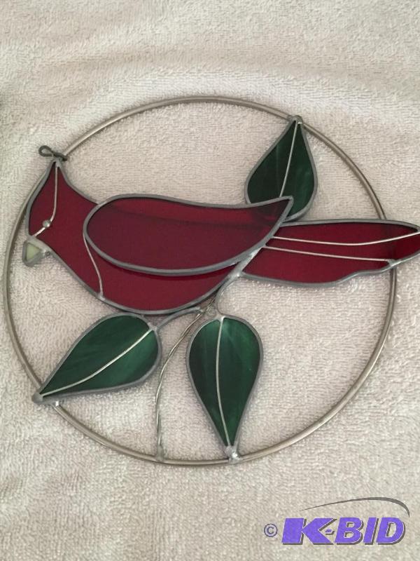 lot 137 image: Pair of Cardinal Sun Catchers