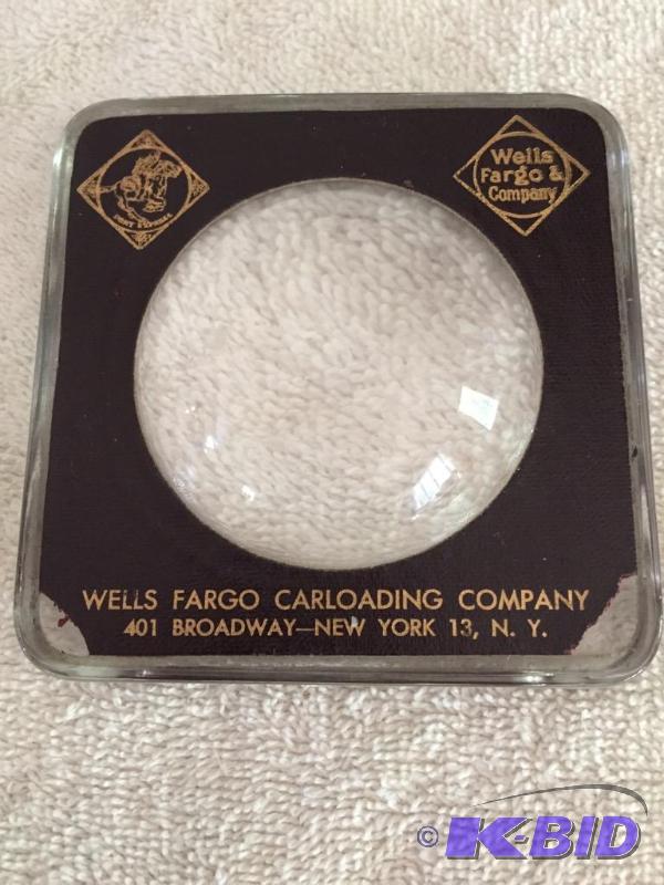 lot 142 image: RARE Wells Fargo Advertising Flat Magnifier