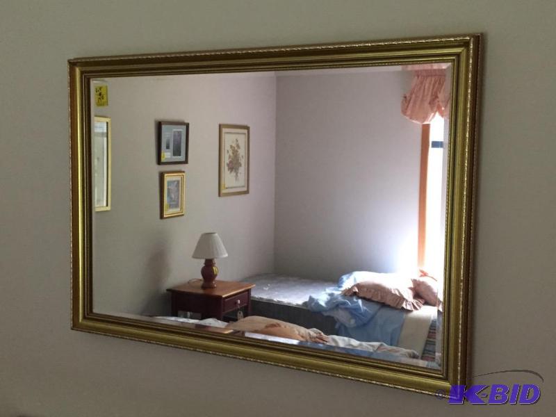 lot 150 image: Large Mirror with Gold Tone Frame