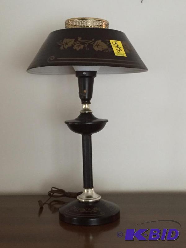 lot 165 image: Vintage Lamp with Metal Shade