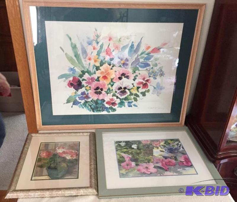 lot 202 image: Floral Art Prints