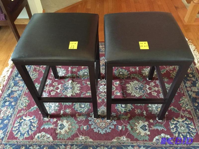 lot 25 image: Pair of Metal Bar Stools