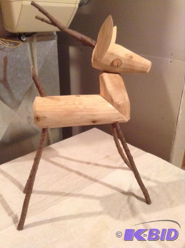 lot 251 image: Wooden Reindeer