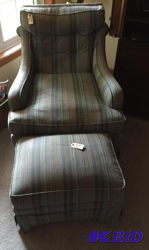 lot 30 image: Chair with Ottoman