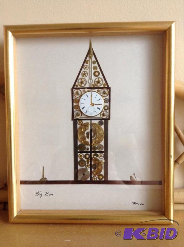 lot 54 image: Clock Parts Clock Tower Big Ben Wall Art