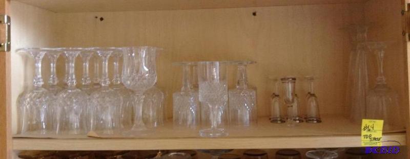 lot 64 image: Shelf of GlassCrystal Stemware