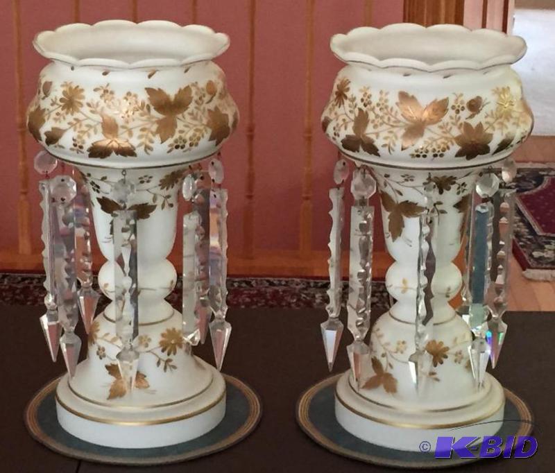 lot 81 image: Pair of Stunning Mantle Lusters - Bristol