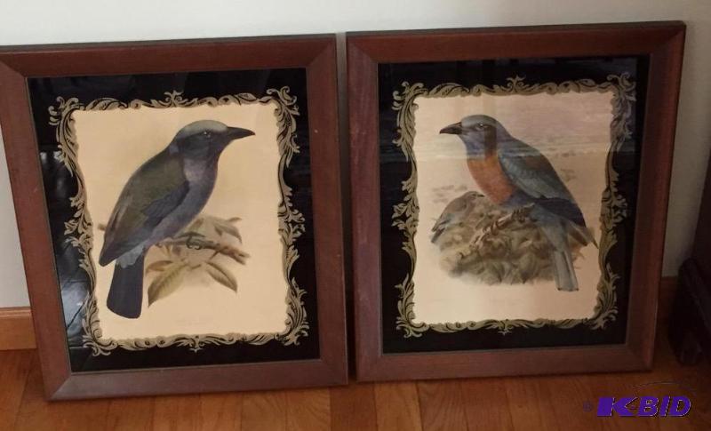 lot 96 image: Beautiful Bird Prints - Reverse Painted Frame