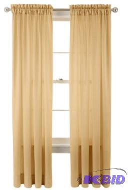 Royal Velvet Hilton Rod-Pocket Curtain Panel Pair Pure Gold 54 x 95 Each Panel