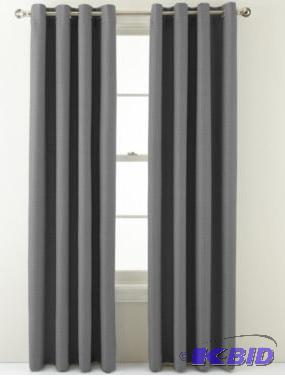MarthaWindow Basketweave Grommet-Top Curtain Pair Panels Skyline Gray 50 x 108 Each