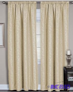 Zen Back-Rod-Pocket Curtain Panel  52 x 84 Tan. 2 Panels.