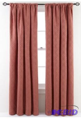 MarthaWindow Cloudscape Rod-Pocket Curtain 2 Panels.  50 x 84 Each Panel Salmon Color.