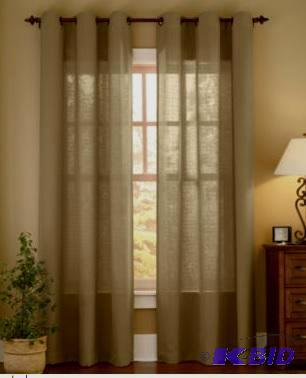 Linden Street Solid Textured Grommet-Top 2 Panels khaki. 40 x 54  Each Panel