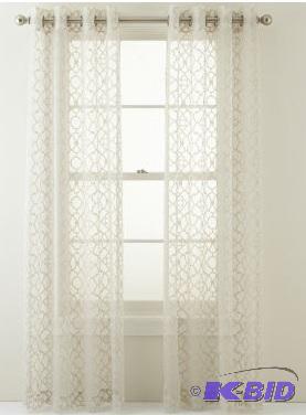 Royal Velvet Toretta Sheer Ivory Grommet-Top 2 Curtain Panels.  Each 50 x 84