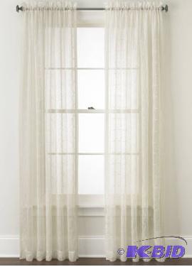 Croscill Classics Hammond Rod-Pocket Sheer 2 Panels.  Ivory 47 x 84 Each