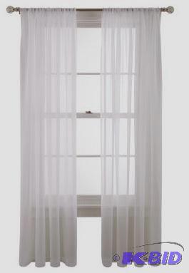 MarthaWindow Voile Rod-Pocket Sheer 2 Panels.  Moonbeam.  60 x 95 Each Panel