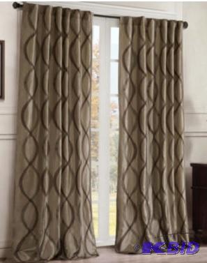Serendipity Rod-PocketBack-Tab Curtain Panel Pair.  Tan 50 x 95 Each