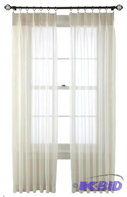 MarthaWindow Voile Pinch-Pleat Sheer Panel Pair.  Each 25 x 84  Cool White