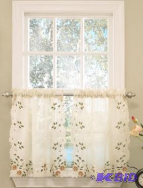 Rosemary Rod-Pocket Window 2 Tiers.  58 x 24 Linen