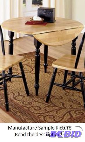 Double Drop Leaf Table - Black and natural - ...